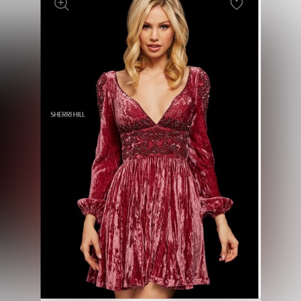 Sherri Hill Velvet Red Dress